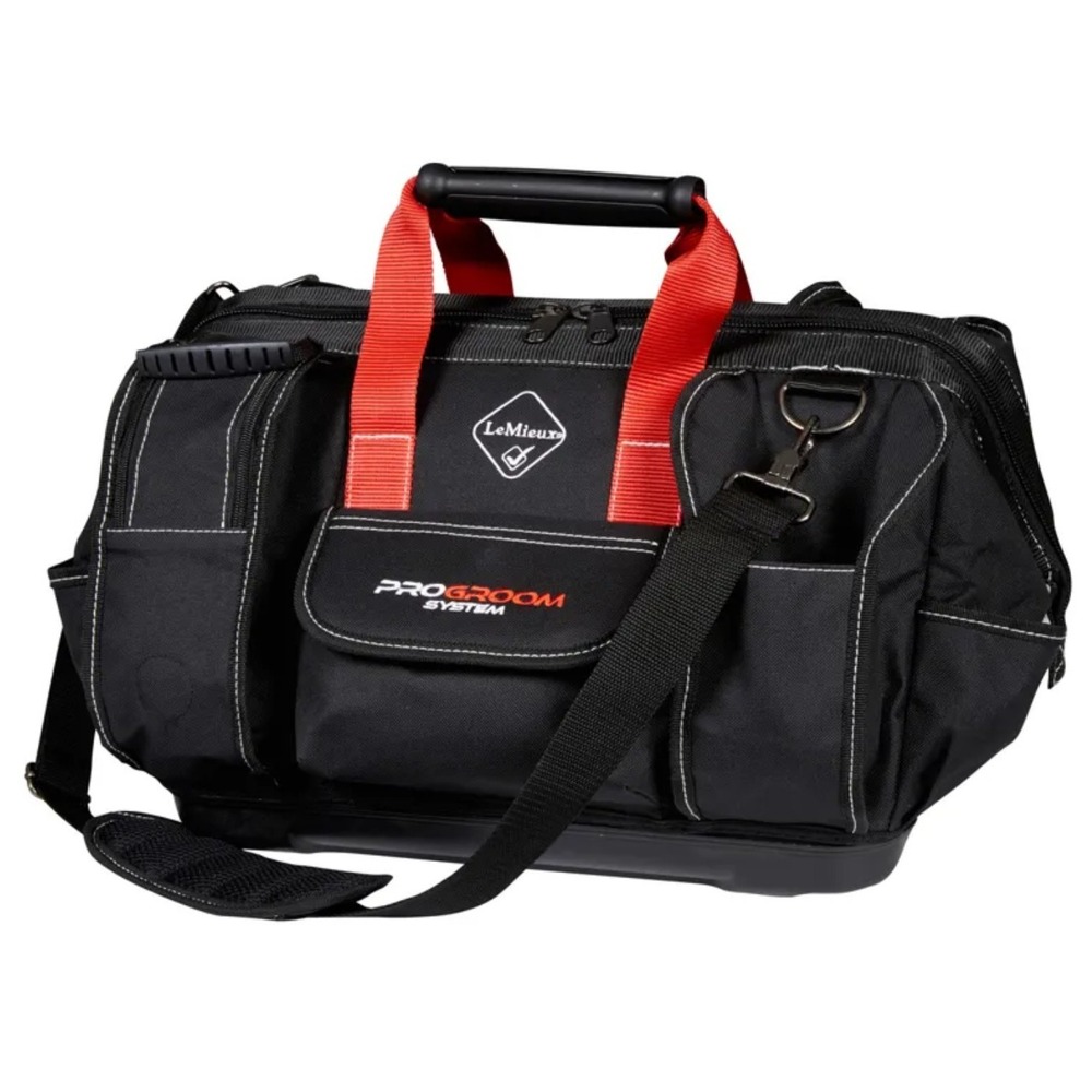 LeMieux ProGroom System Grooming Bag Black Red Equestrian Horse Tack Tote New